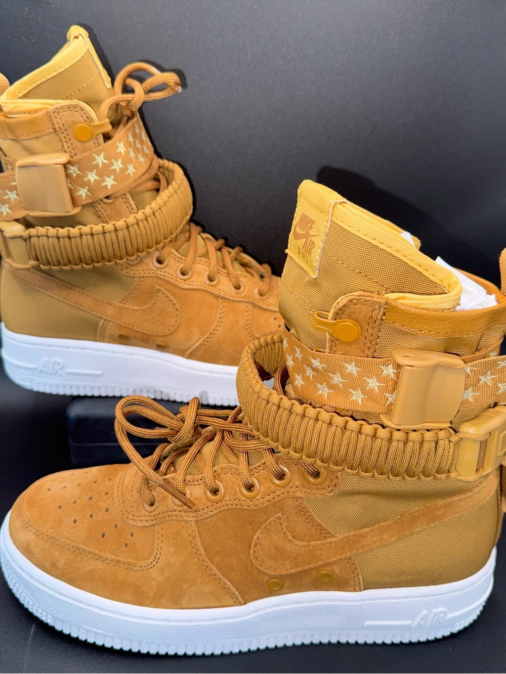 Nike SF Air Force 1 Wheat High Top Sneakers Women’s 7 Special Field AF1 Suede - Picture 7 of 15